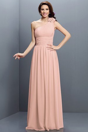 Robe demoiselle d'honneur longue avec chiffon manche nulle jusqu'au sol avec fronce