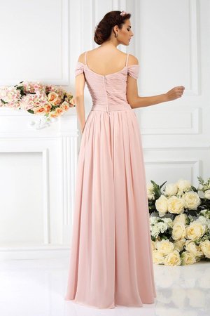 Robe demoiselle d'honneur plissage ligne a avec chiffon avec fleurs avec fronce