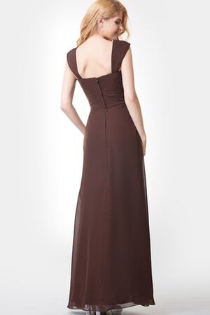 Robe demoiselle d'honneur longue ruché en chiffon de col carré avec zip