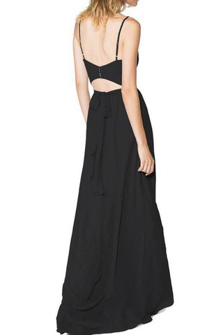 Robe demoiselle d'honneur longue bandouliere spaghetti avec chiffon jusqu'au sol ligne a