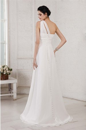 Robe de mariée longue de traîne courte avec zip avec perle avec sans manches