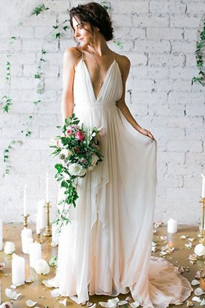 Robe de mariée bandouliere spaghetti manche nulle plus récent de lotus naturel