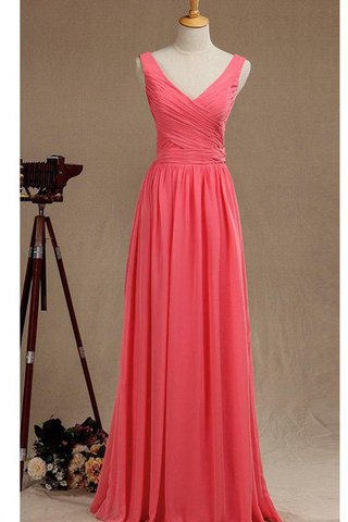 Robe demoiselle d'honneur impressioé simple v encolure avec zip ruché