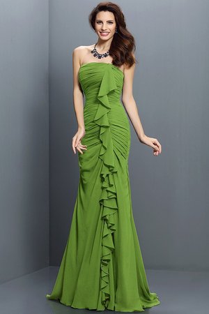 Robe demoiselle d'honneur longue avec chiffon de bustier manche nulle de sirène