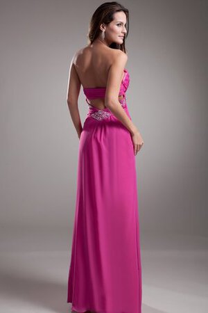 Robe de soirée en chiffon col en forme de cœur de tour de ceinture en haute avec perle