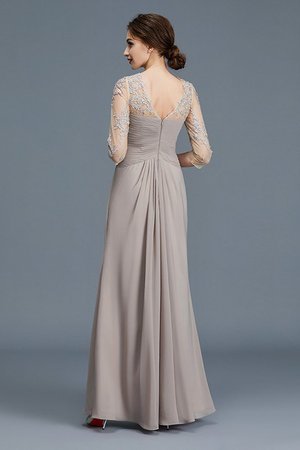 Robe mère de mariée naturel de princesse avec manche 3/4 ligne a de lotus