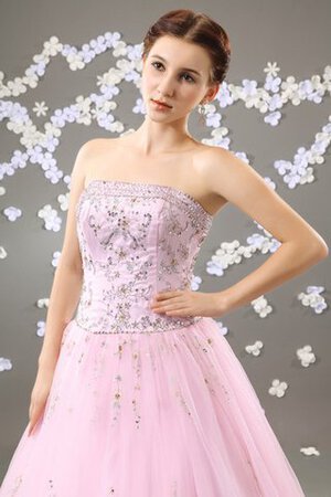 Robe de quinceanera en tulle de mode de bal de bustier avec perle ligne a