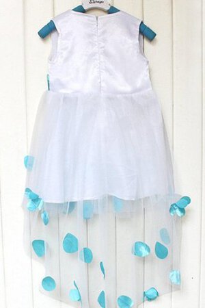 Robe cortège fille avec manche courte de col en v avec fleurs croisade textile en tulle