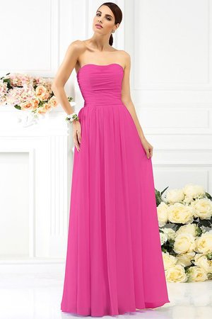 Robe demoiselle d'honneur avec zip de bustier en chiffon manche nulle jusqu'au sol