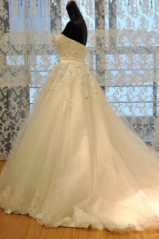 Robe de mariée cordon appliques trou serre ligne a avec perle