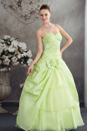 Robe de quinceanera brillant avec fleurs de mode de bal ornée de col en cœur