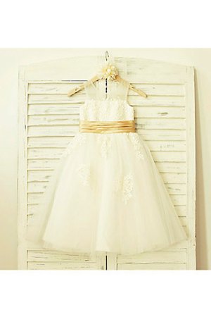 Robe cortège fille fermeutre eclair manche nulle de princesse en tulle ligne a