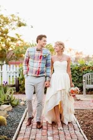 Robe de mariée adorable avec sans manches avec zip en chiffon naturel