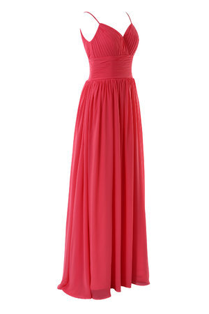 Robe de bal romantique officiel a-ligne en chiffon manche nulle