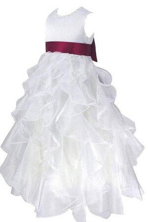 Robe cortège fille de lotus en organza avec nœud ligne a au niveau de cou