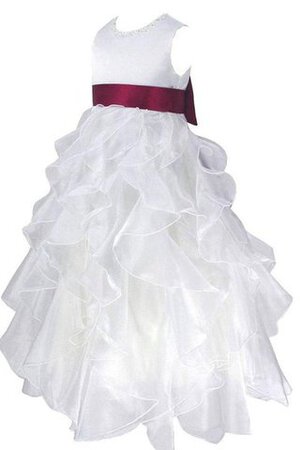 Robe cortège fille de lotus en organza avec nœud ligne a au niveau de cou