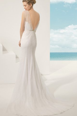 Robe de mariée longue avec sans manches bucolique en dentelle au bord de la mer