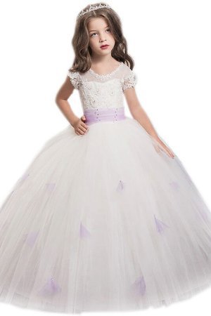 Robe cortège fille avec ruban jusqu'au sol ceinture de mode de bal textile en tulle