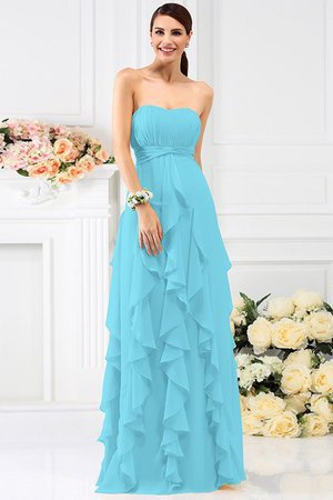 Robe demoiselle d'honneur plissage longue avec chiffon de bustier manche nulle