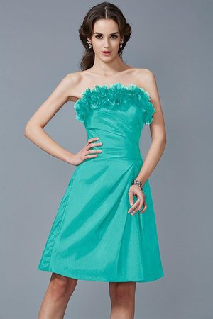 Robe demoiselle d'honneur bref de bustier manche nulle avec zip avec fleurs