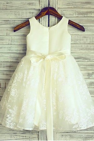 Robe cortège fille naturel de princesse ligne a avec fleurs fermeutre eclair