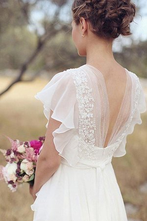 Robe de mariée de princesse noble avec manche courte longueur au ras du sol naturel