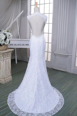 Robe de mariée longue manche nulle en dentelle en satin de sirène