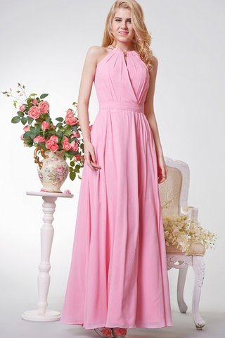 Robe de soirée longue naturel dénudé manche nulle avec chiffon