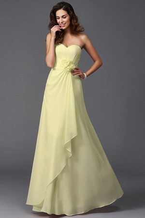 Robe demoiselle d'honneur longue avec chiffon avec zip ligne a avec fleurs