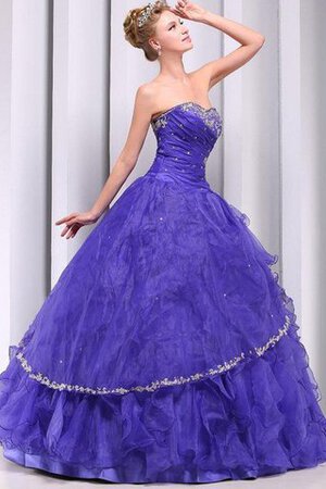 Robe de quinceanera naturel col en forme de cœur de mode de bal jusqu'au sol textile en tulle