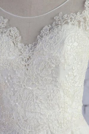 Robe de mariée facile manche nulle v col profonde col en bateau a-ligne