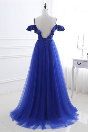 Robe de bal sans dos en tulle avec perle étourdissant majestueux