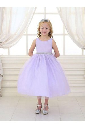 Robe cortège fille naturel plissé avec ruban avec perle avec sans manches