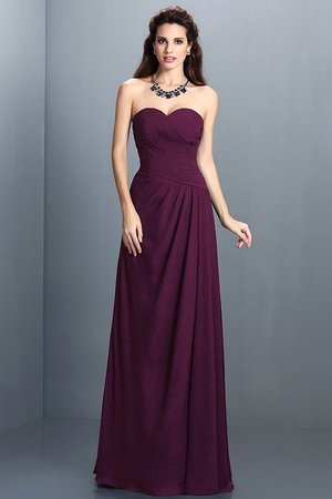 Robe demoiselle d'honneur longue avec chiffon avec zip avec fronce manche nulle