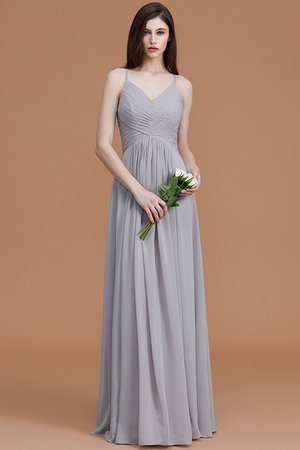 Robe demoiselle d'honneur de princesse ligne a ruché manche nulle avec chiffon