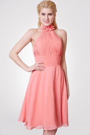 Robe demoiselle d'honneur facile de dos nu au niveau de genou avec chiffon ligne a