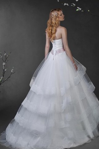 Robe de mariée longue entrecroisé avec perle avec lacets de mode de bal