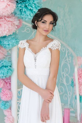 Robe de mariée plissage facile v encolure avec lacets avec manche épeules enveloppants