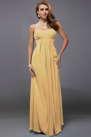 Robe demoiselle d'honneur en chiffon manche nulle de bustier jusqu'au sol en forme