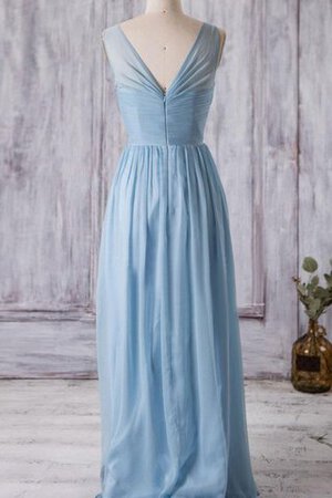 Robe demoiselle d'honneur jusqu'au sol ligne a de traîne courte avec sans manches en chiffon