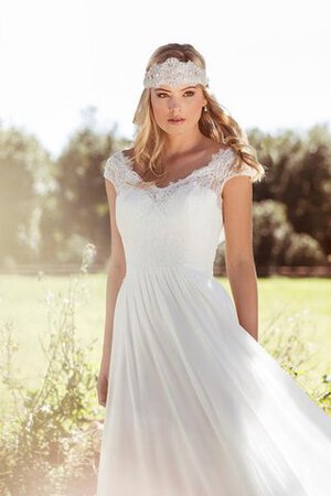 Robe de mariée charmeuse avec manche épeules enveloppants jusqu'au sol collant avec chiffon