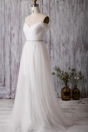 Robe de mariée naturel textile en tulle entrecroisé longueur au ras du sol fermeutre eclair