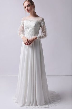 Robe de mariée a salle intérieure fermeutre eclair de col bateau parfait modeste