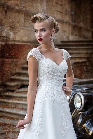 Robe de mariée longue elégant cordon v encolure ligne a