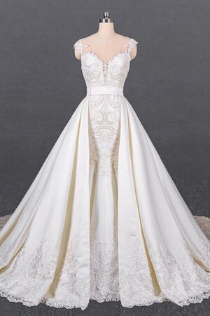 Robe de mariée fermeutre eclair splendide de sirène avec sans manches en satin