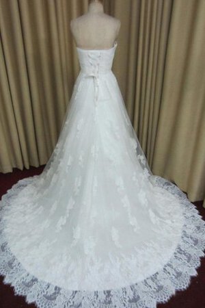 Robe de mariée manche nulle ruché croisade en dentelle longueur au ras du sol