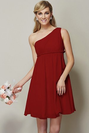 Robe demoiselle d'honneur ceinture avec ruban a-ligne avec chiffon manche nulle