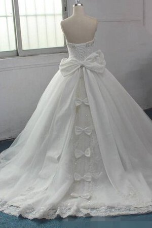 Robe de mariée avec chiffon en organza avec décoration dentelle de mode de bal cordon