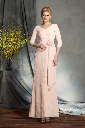 Robe mère de mariée longue jusqu'au sol v encolure de fourreau fermeutre eclair