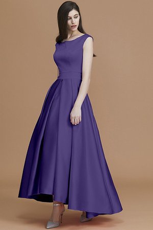 Robe demoiselle d'honneur en satin col en bateau asymétrique ligne a de princesse